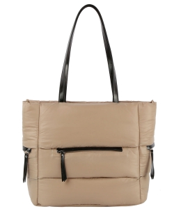Nylon Puffy Shopper Bag JYMA-0490 STONE
